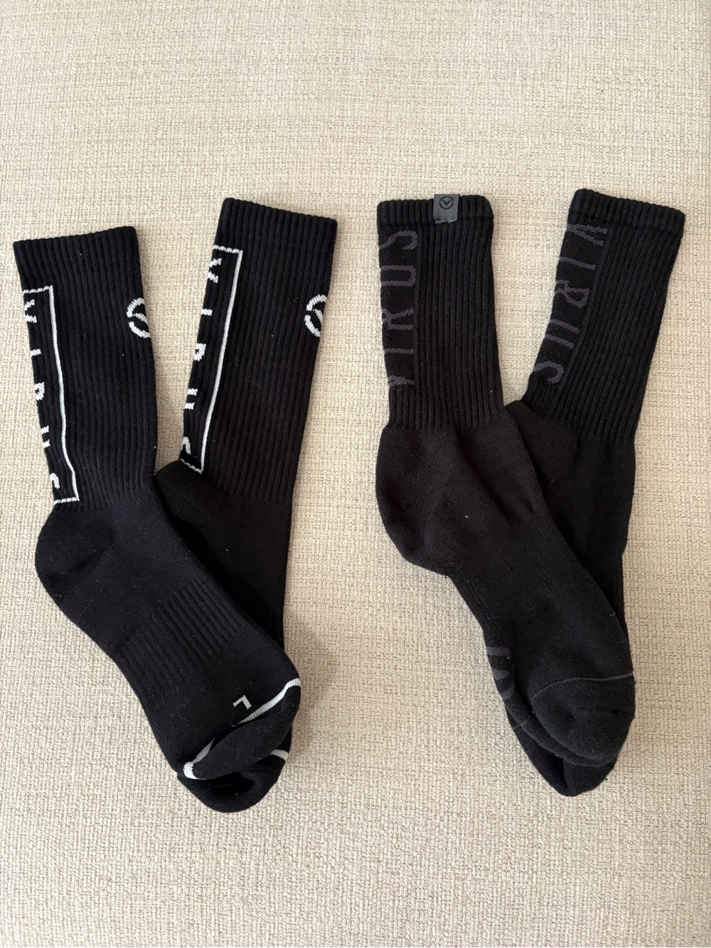 Virus Black Crew Socks- 2 pairs